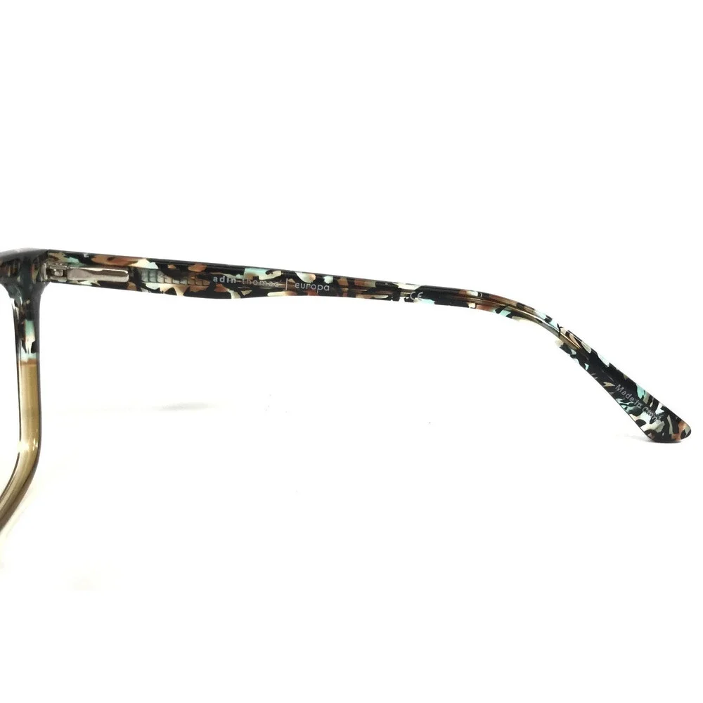 Adin Thomas Eyeglasses Frames AT-580 C3 Blue Brown Marble Cat Eye 52-17-140